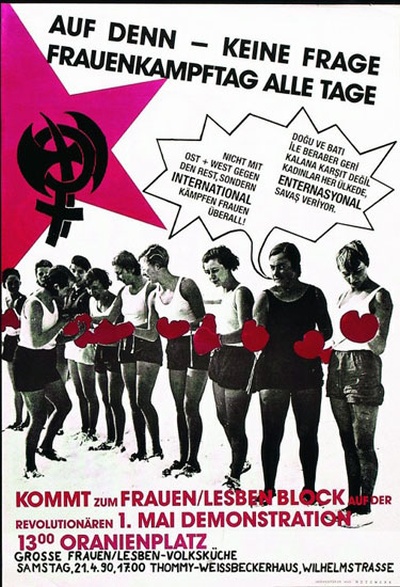 1990 Frauen Lesben Block auf 1 Mai Demo